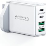 USB C Plug Fast Charge, 40W Multi USB Plug Fast Charger UK Charging Plug for iPhone 16 15 14